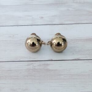 Vintage Screw Back Earrings Just Over 0.5" Ball Like Gold Tone